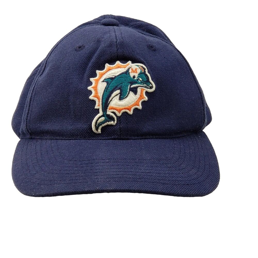 Sports Specialties Vintage Miami Dolphins Hat Snapback Blue 90s NFL Plain Logo